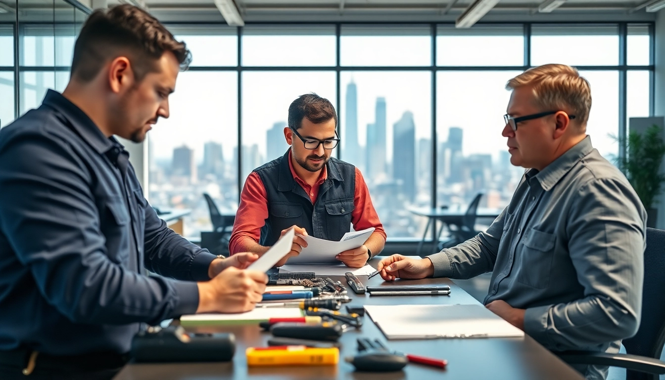 Commercial Locksmiths in Missouri assisting a business owner in a modern office setting.