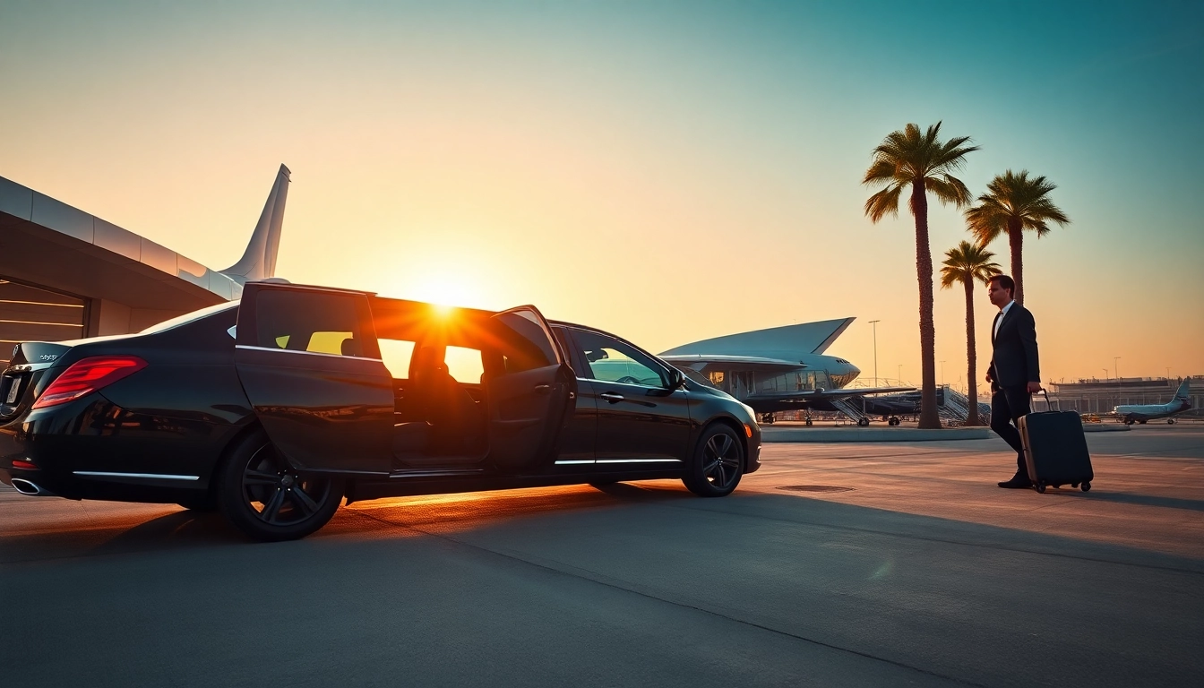 Experience Hollywood Town Car and Limousine’s luxury service with a professional chauffeur at LAX, embodying elegance and convenience.