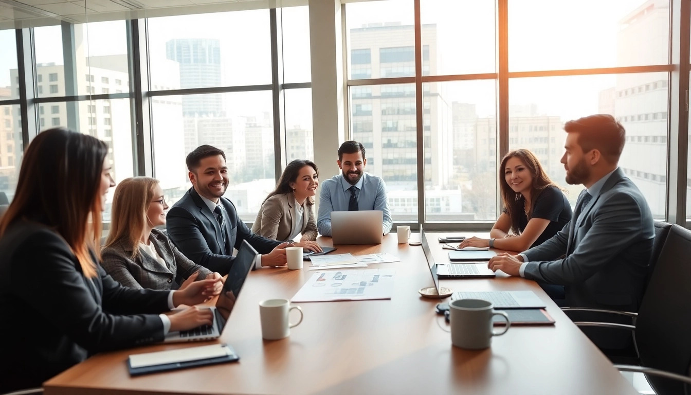 Engaging business discussion at a modern office showcasing the helloworld innovation.