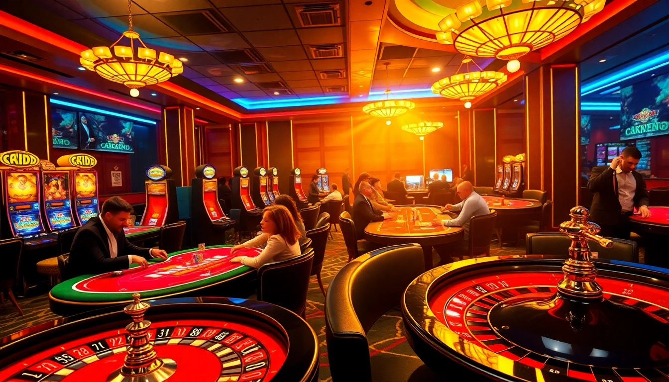 Lương Sơn TV offers an exciting view of players celebrating wins at a luxurious casino.