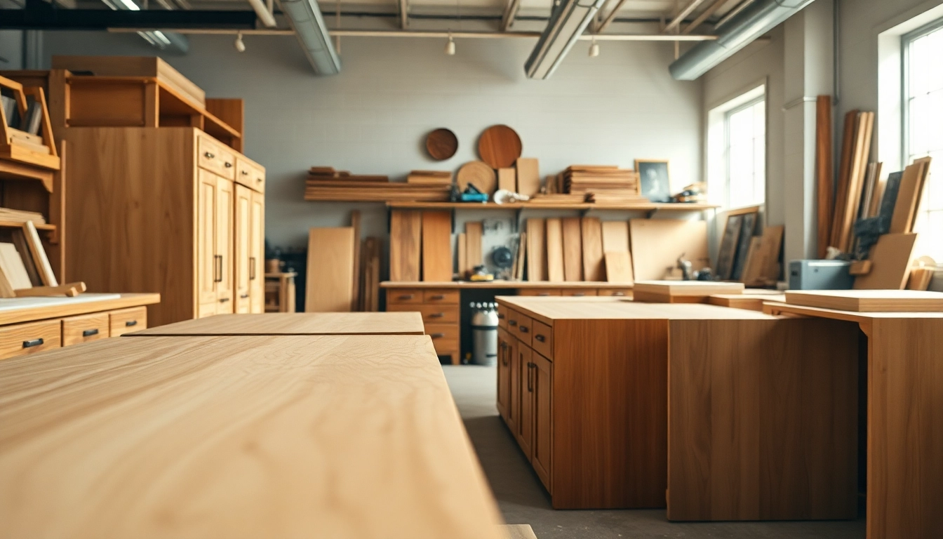 Explore cabinetry craftsmanship in a bright workshop, showcasing intricate woodwork and tools.