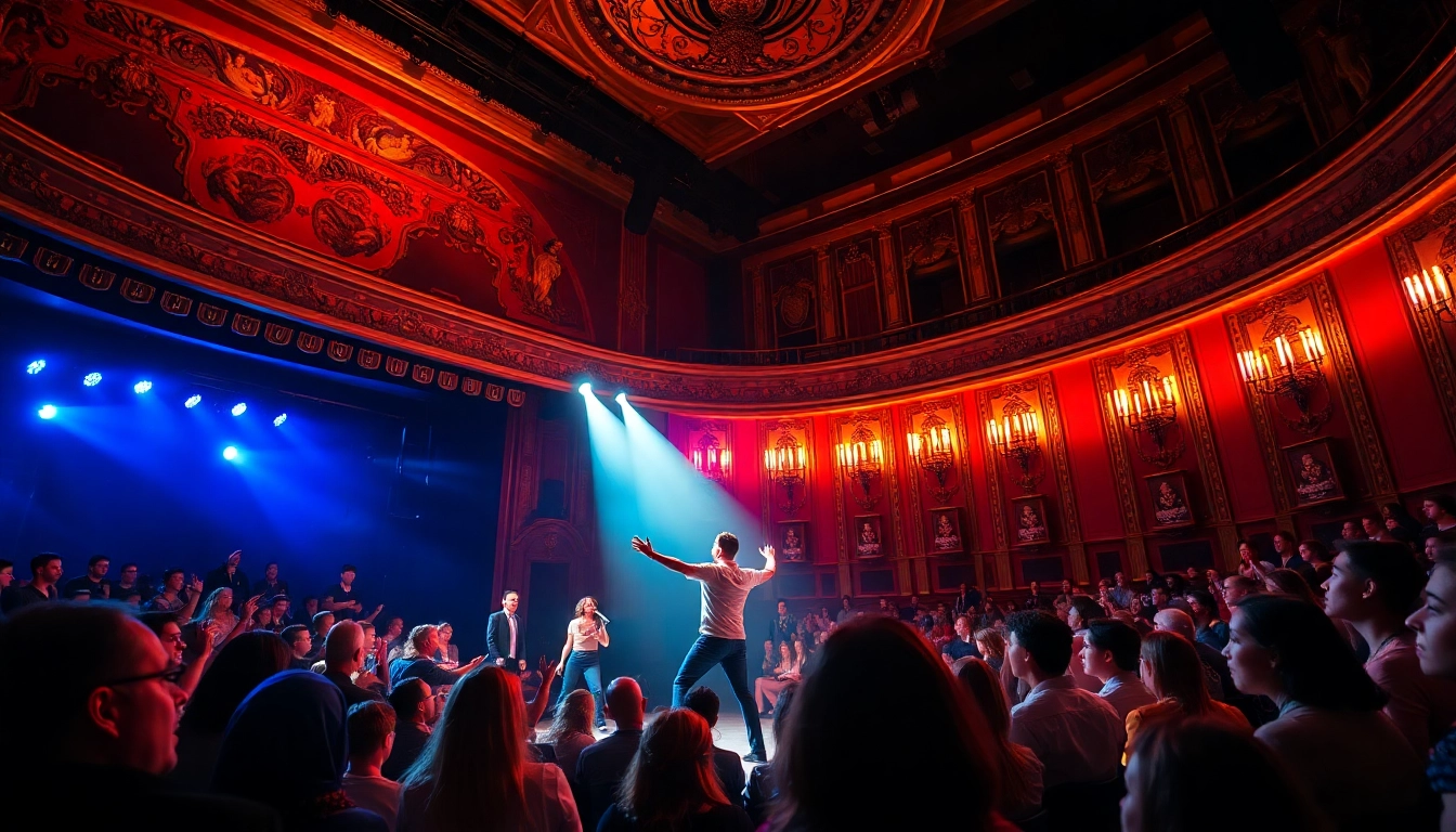 BAM theater performance showcasing vibrant stage lights and engaged audience in Brooklyn.