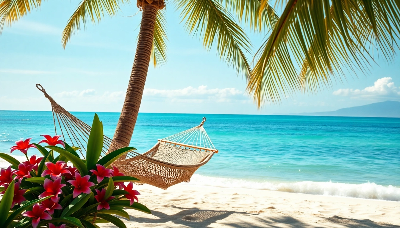 Experience Magic Breakaways with a tranquil hammock on a scenic beach under the sun.