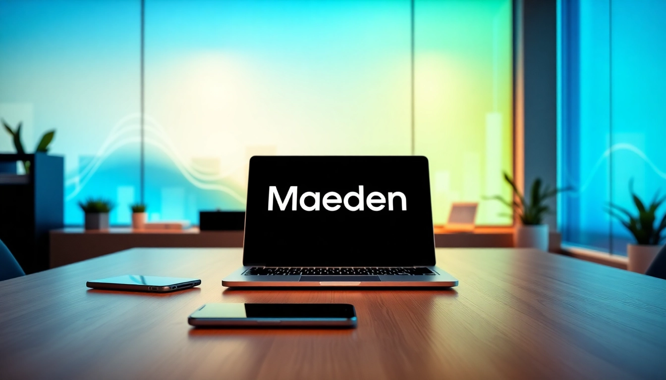 Maeden workspace showcasing sleek design and innovation, highlighting productivity and modern technology.