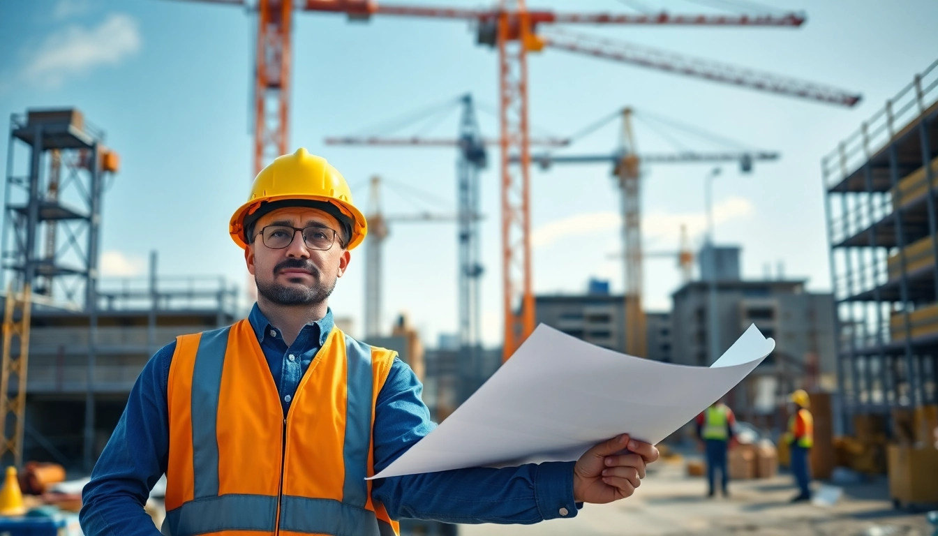 New Jersey Construction Manager directing operations at an active construction site.