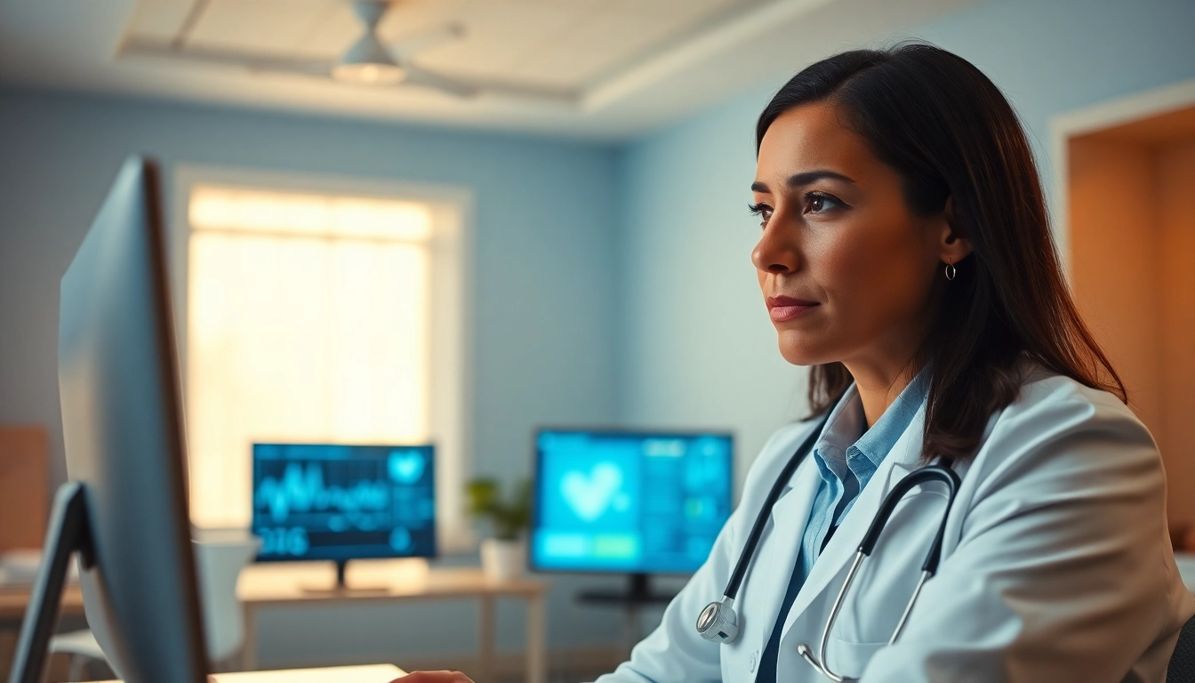 YourGP consultation with a healthcare professional in a modern office setting.
