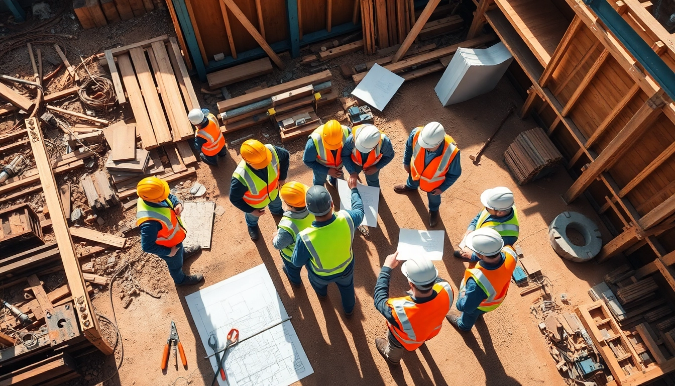 Construction association Colorado workers effectively collaborating on a building project.