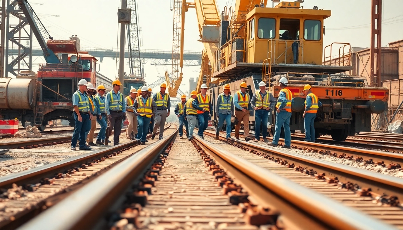 Railroad Contractors Near Me working diligently on site, showcasing teamwork and expertise.