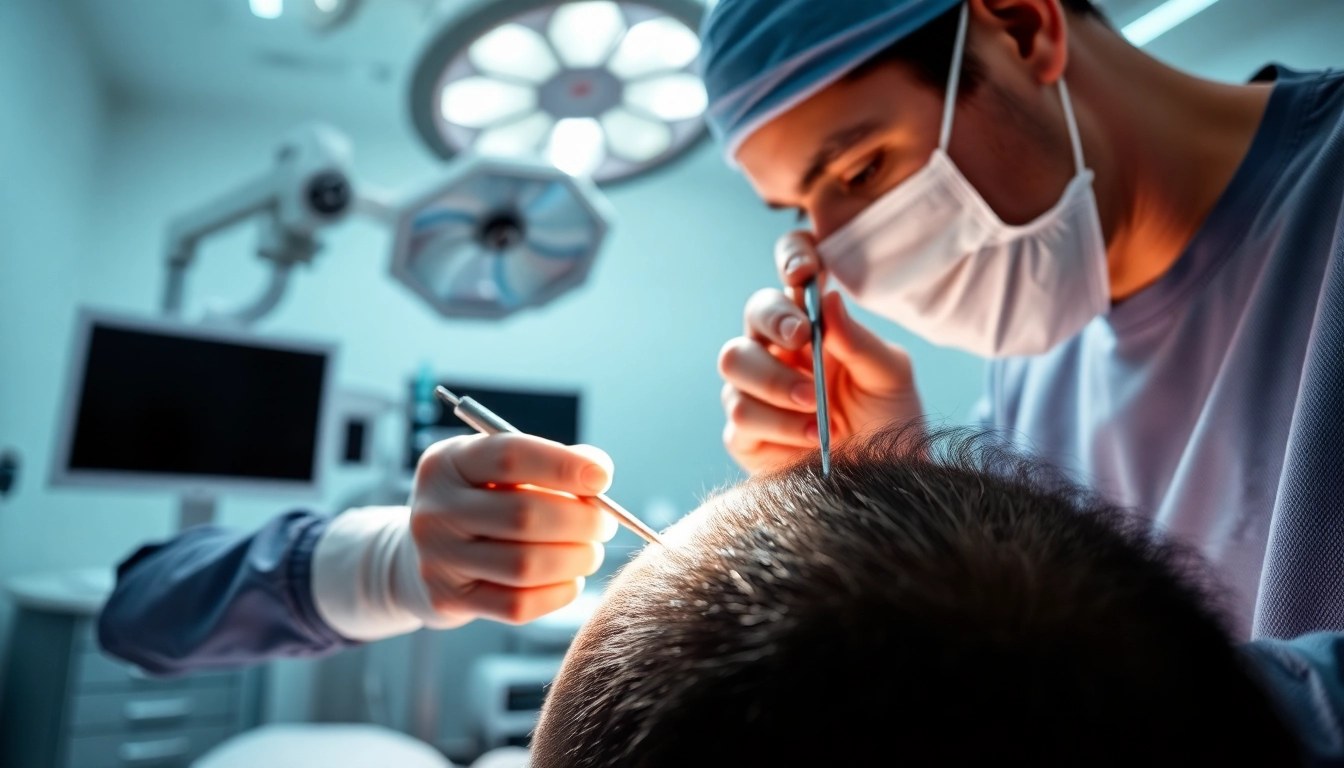 Hair transplant turkey procedure illustrating a surgeon at work in a modern clinic.