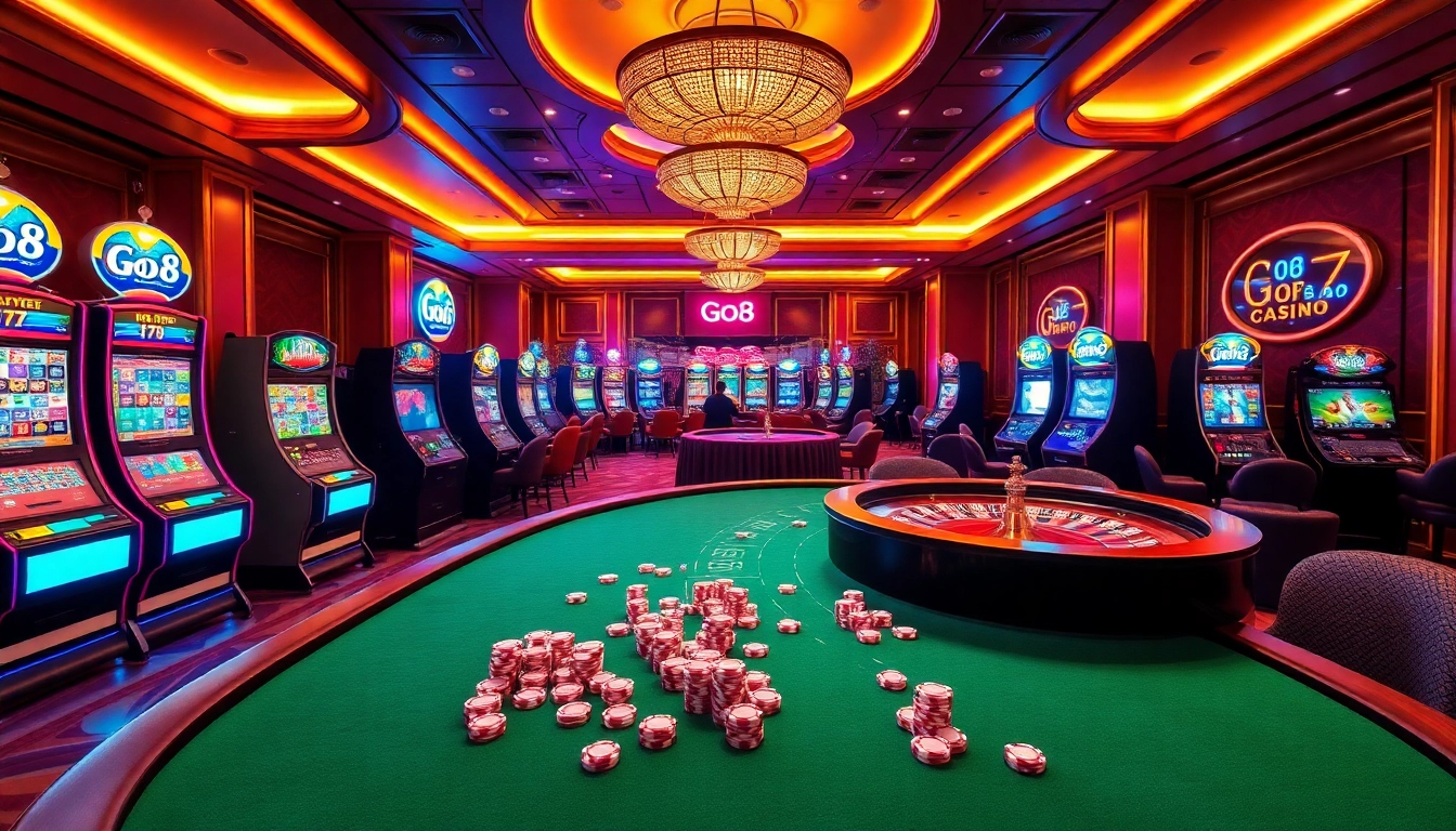 Go8 players enjoying a thrilling gaming experience at a luxurious online casino.