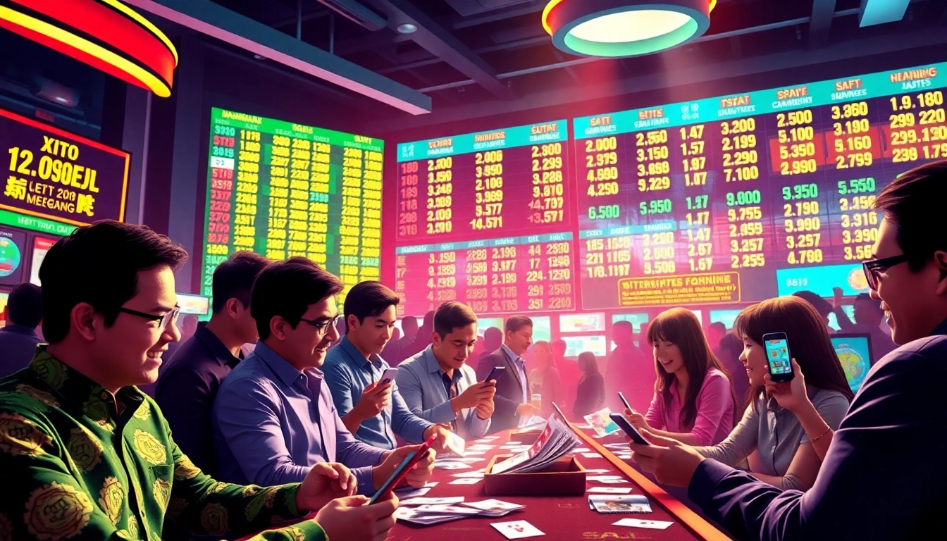 Menarik togel online dengan toto togel, pemain bersemangat dan suasana penuh warna.