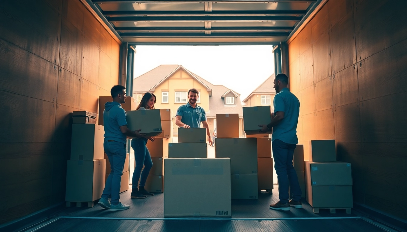 Engaging removals company Cheltenham team efficiently packing and loading for a move.