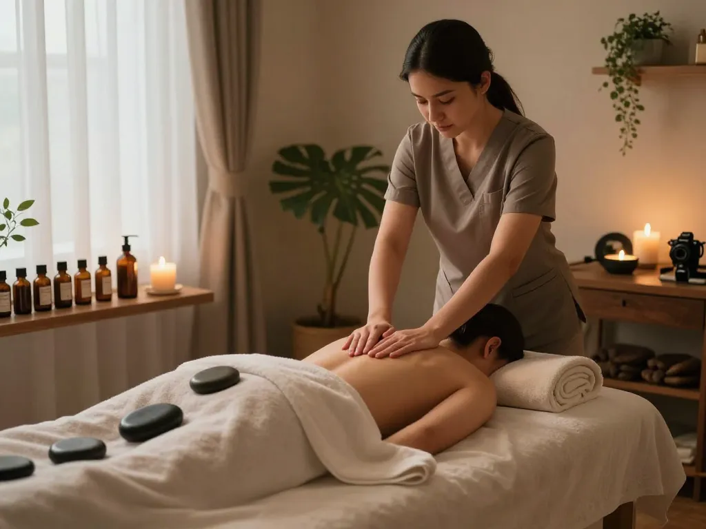 Relaxing Swedish massage at a tranquil spa focusing on 동대문스웨디시 therapy.