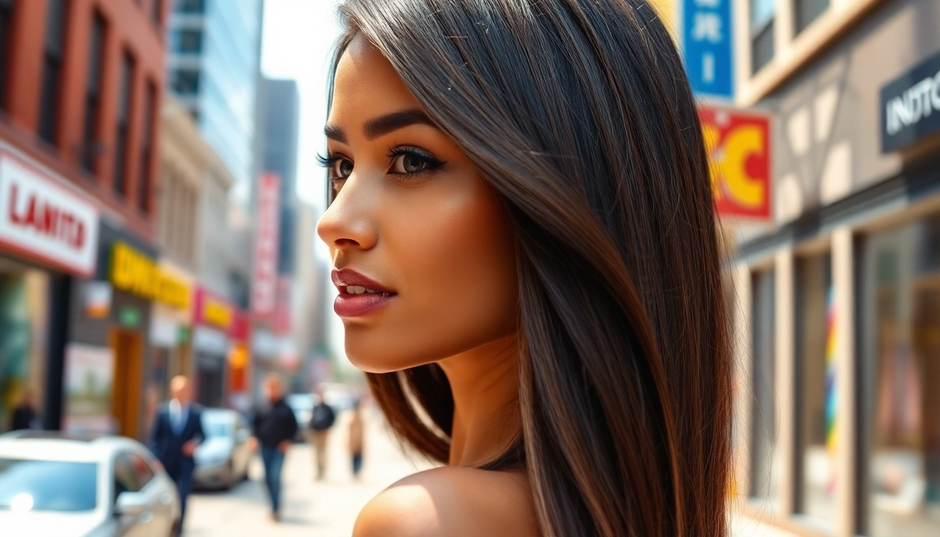 Model beautifully illustrating the invisi edge clip in hair extensions that seamlessly blend into natural hair.