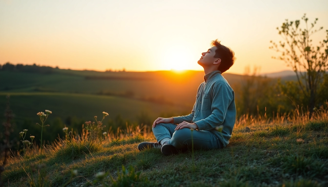 Individual practicing mindfulness in a tranquil setting themed around Life in a Break Down.