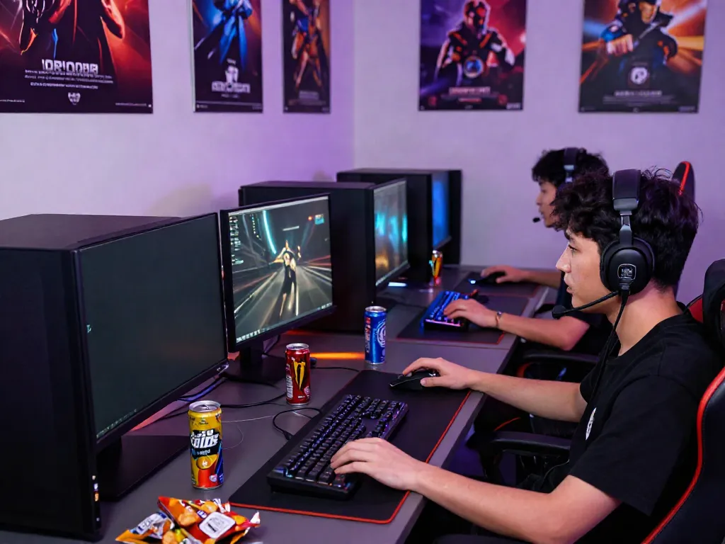 Competitive gaming setup showcasing ORION88 logo, intense player focus.