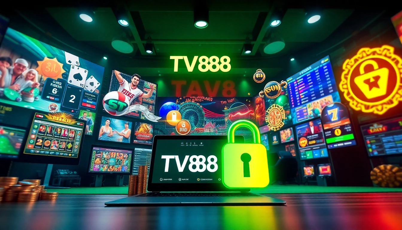 TV88 online gambling interface showcasing secure gaming experiences with various casino games.