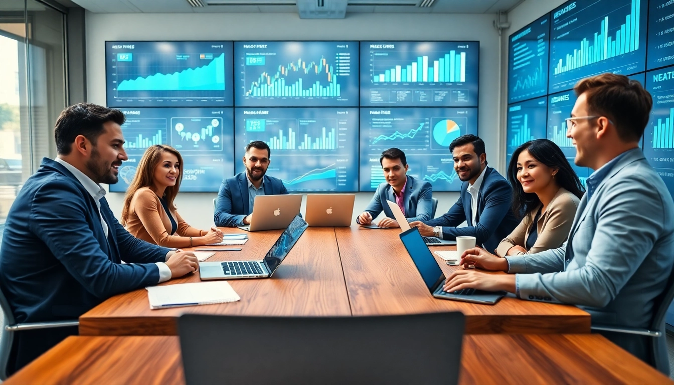 Engaging Business meeting showcasing collaboration among diverse entrepreneurs in a modern office.