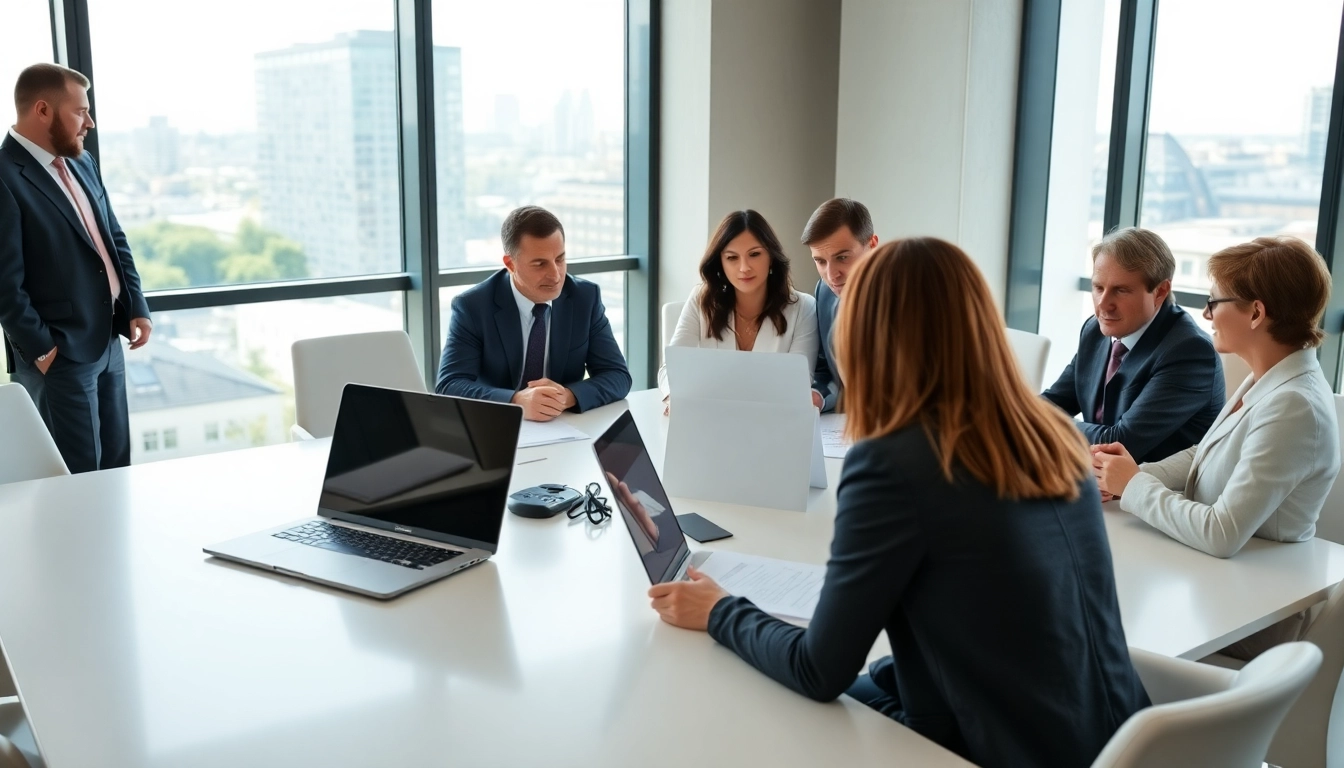 Collaborative meeting discussing luxembourg family holding in a modern setting.