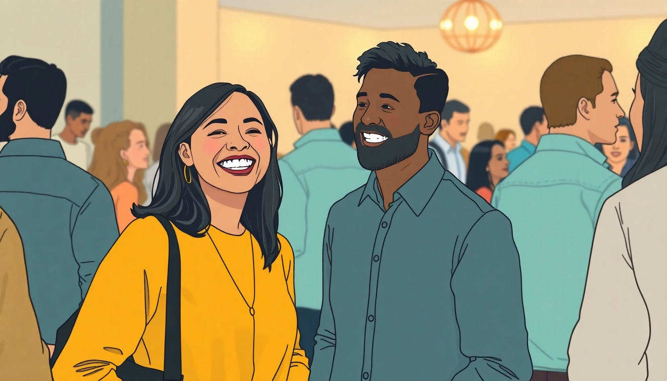 Visual representation of the break the ice origin, showcasing social interactions in a welcoming environment.