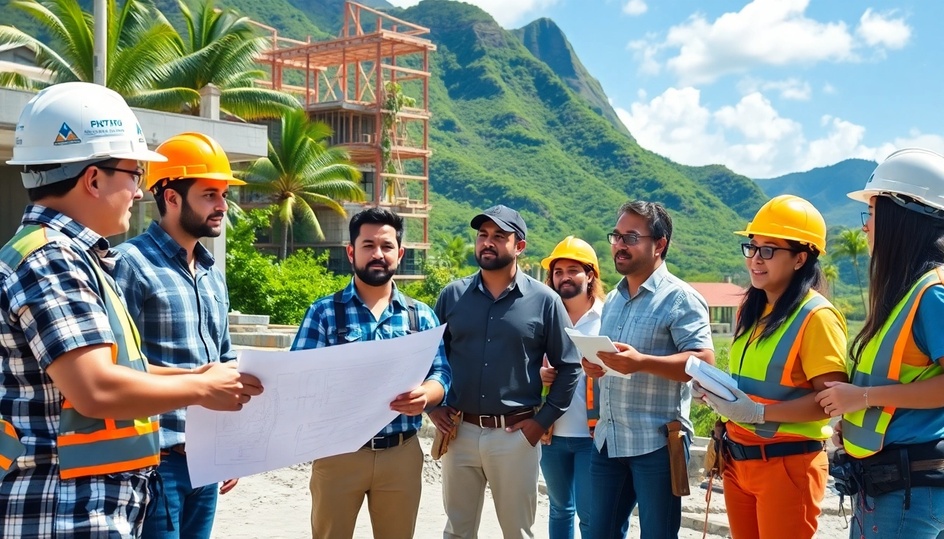 Hawaii construction news emphasizes teamwork at a vibrant building site showcasing modern techniques.