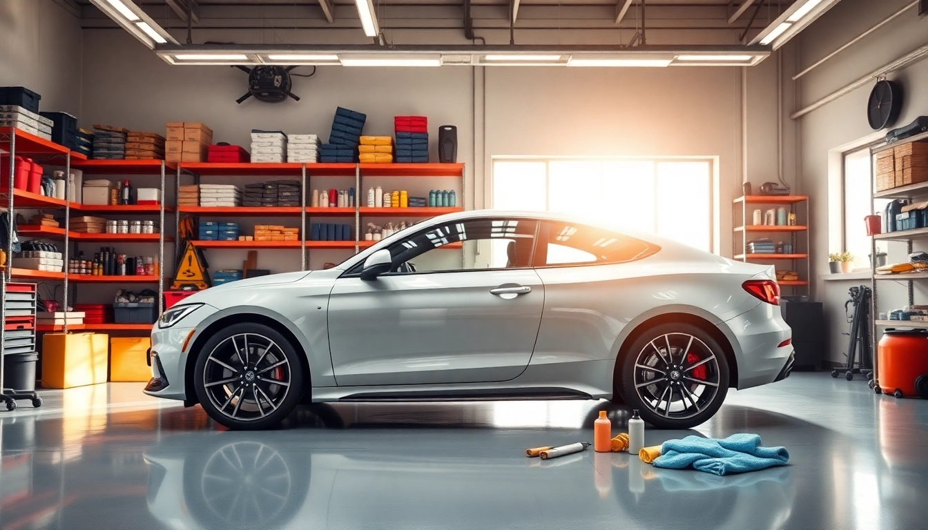 Car detailing Chattanooga showcased in a professional environment with high-quality tools and a sleek vehicle.
