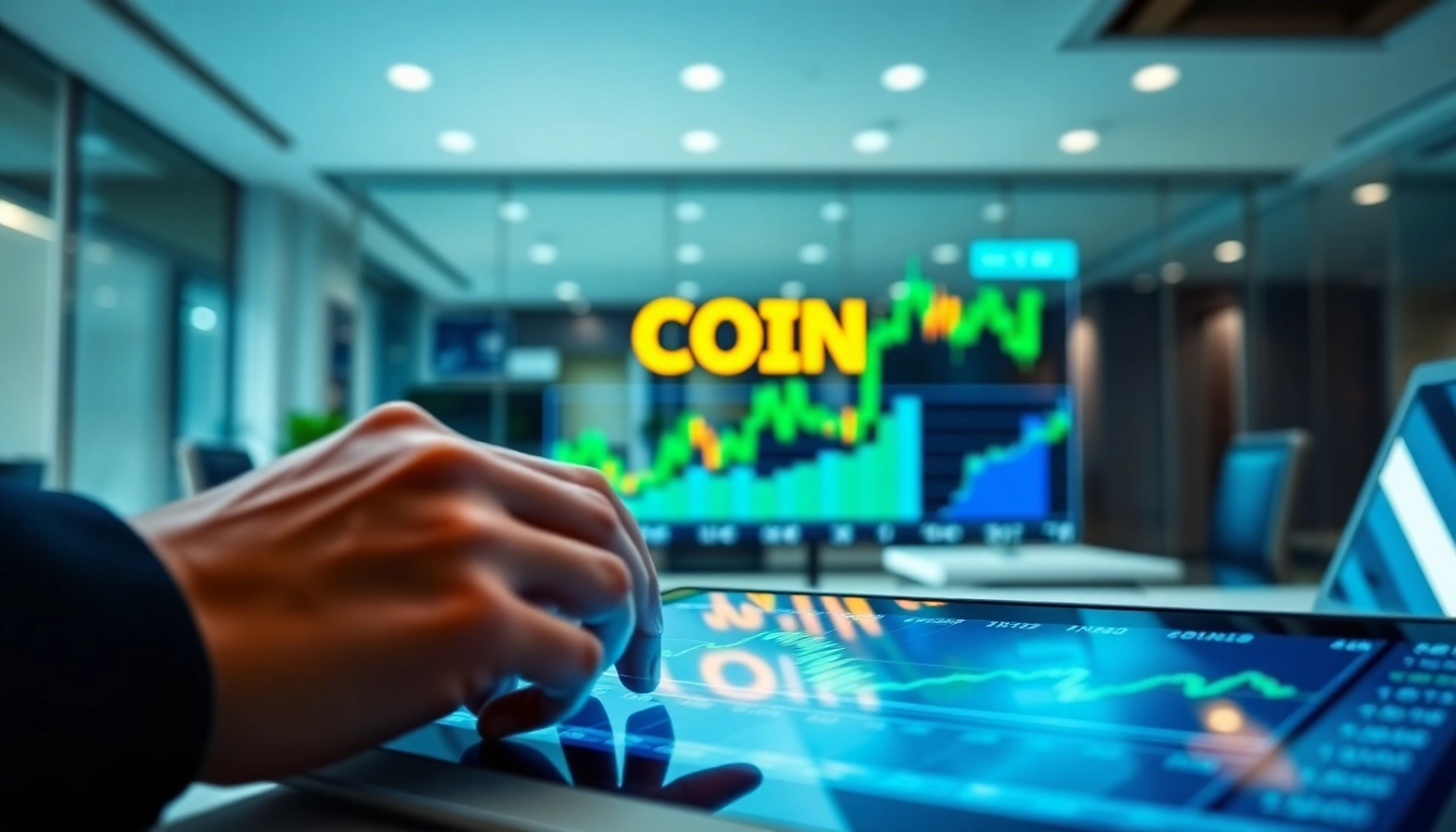Interactive display of COIN stock price analysis captures user engagement in a modern trading environment.