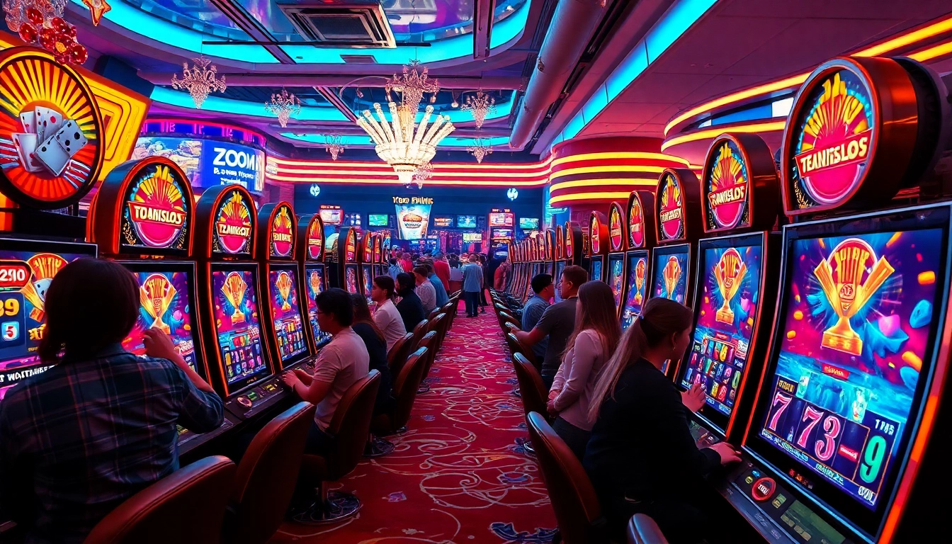 Menampilkan pengalaman bermain zoom188 yang menggoda dengan pemain slot yang bersemangat.