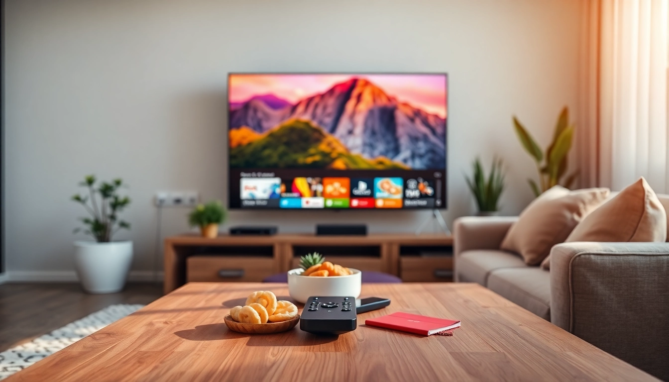 Stream your favorite channels with https://bosstv.ca in a cozy living room setting with vibrant content.
