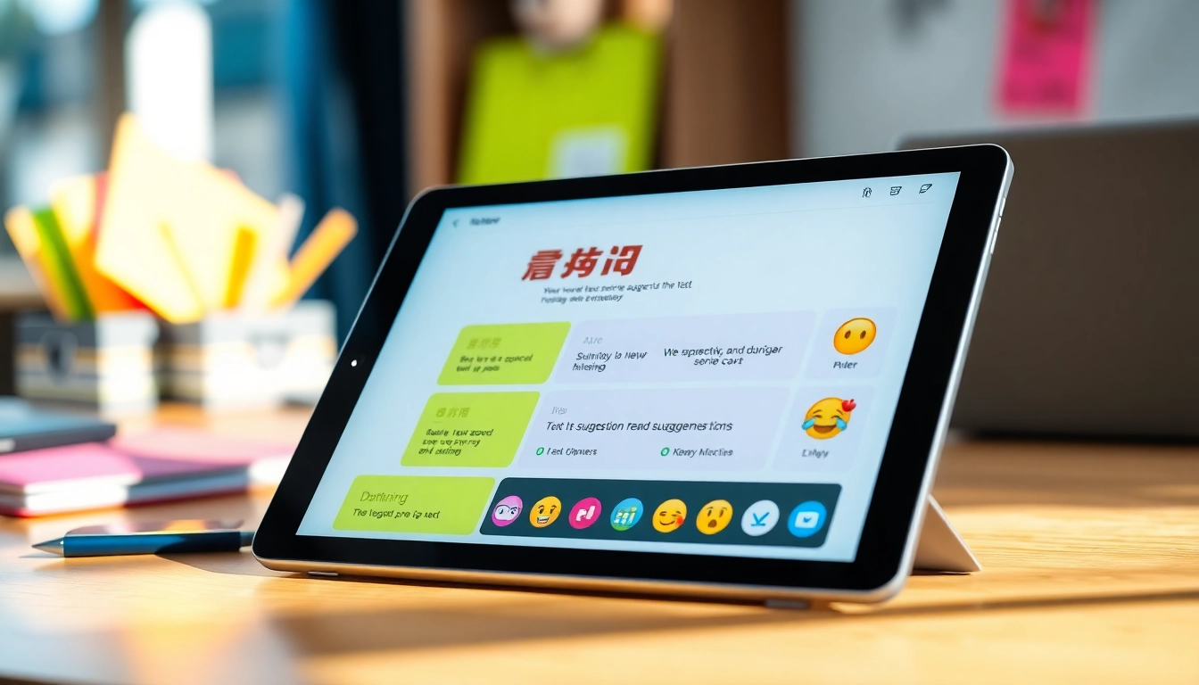 Showcase of the 搜狗输入法 user interface on a digital device highlighting innovative text input features.