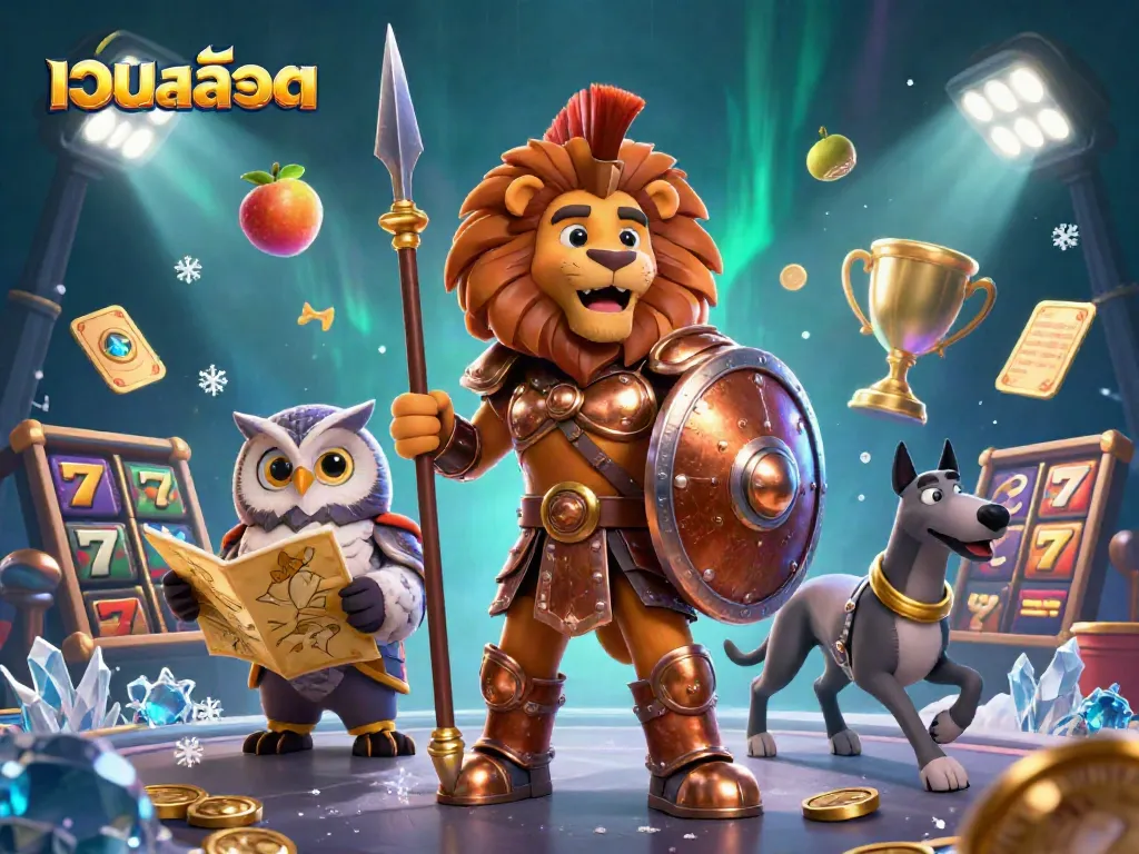 Engage in เว็บสล็อต action with colorful slot reels, lucky 7s, and thrilling jackpot excitement.