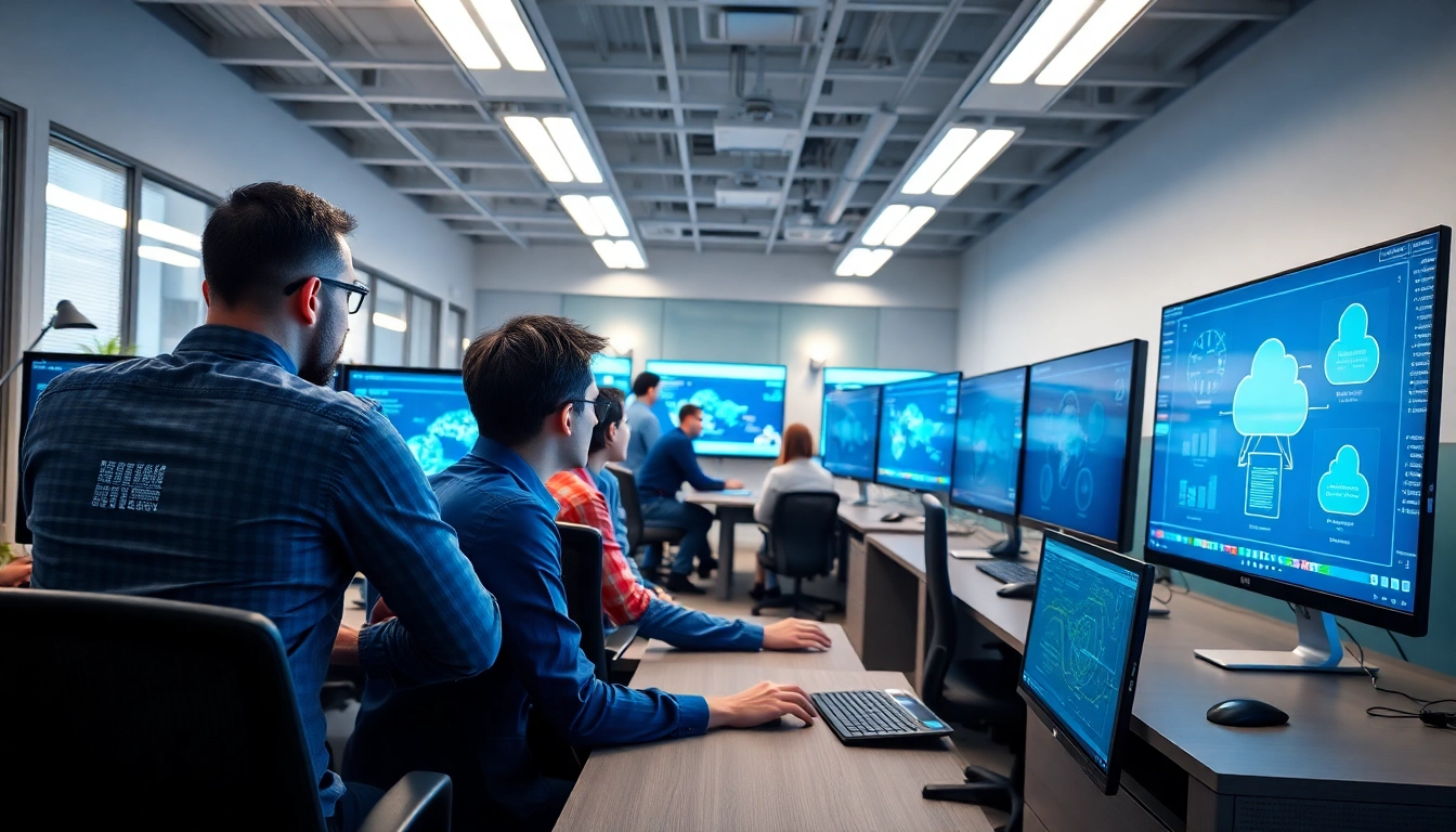 Enhance IT infrastructure services engagement with a collaborative office team working on technology projects.