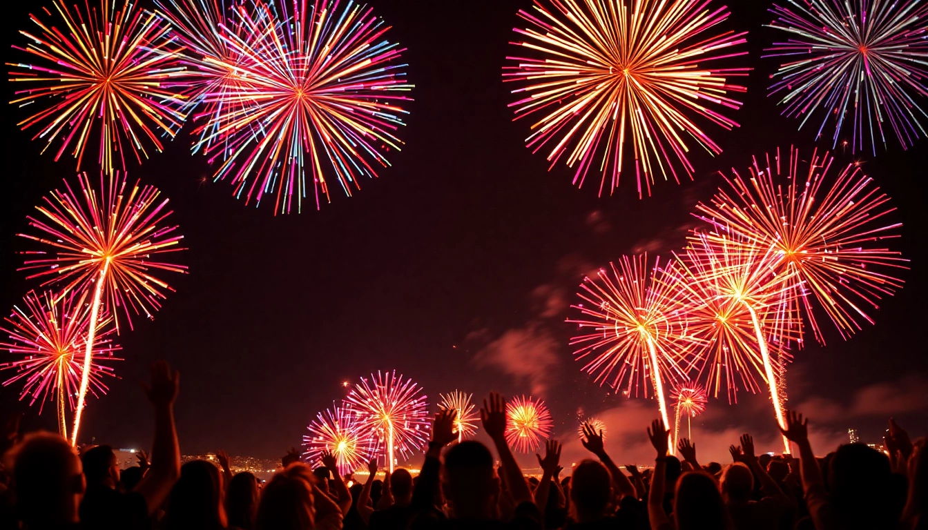 Experience a dazzling fireworks display from https://5starfireworks.co.uk illuminating the night sky.