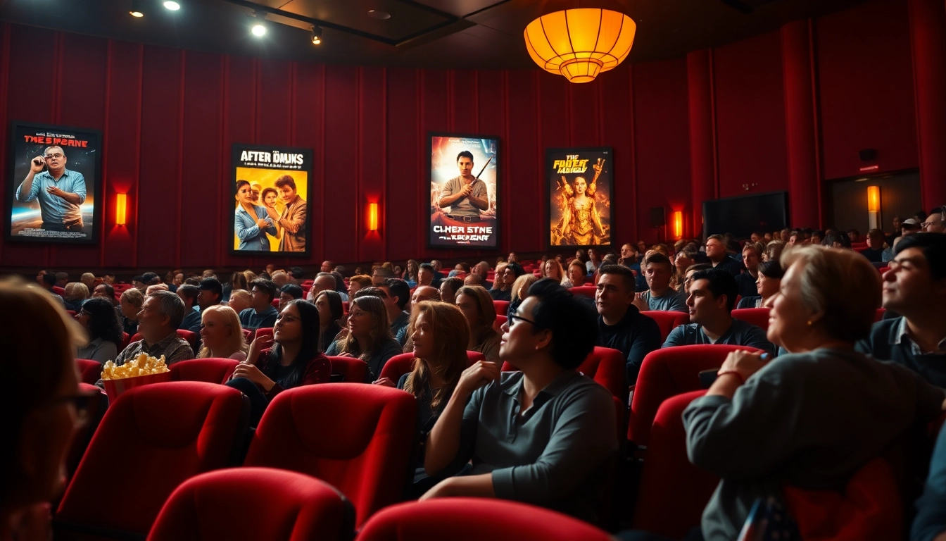 Experience the excitement at https://bandarlayarkaca21.com in a bustling movie theater setting.
