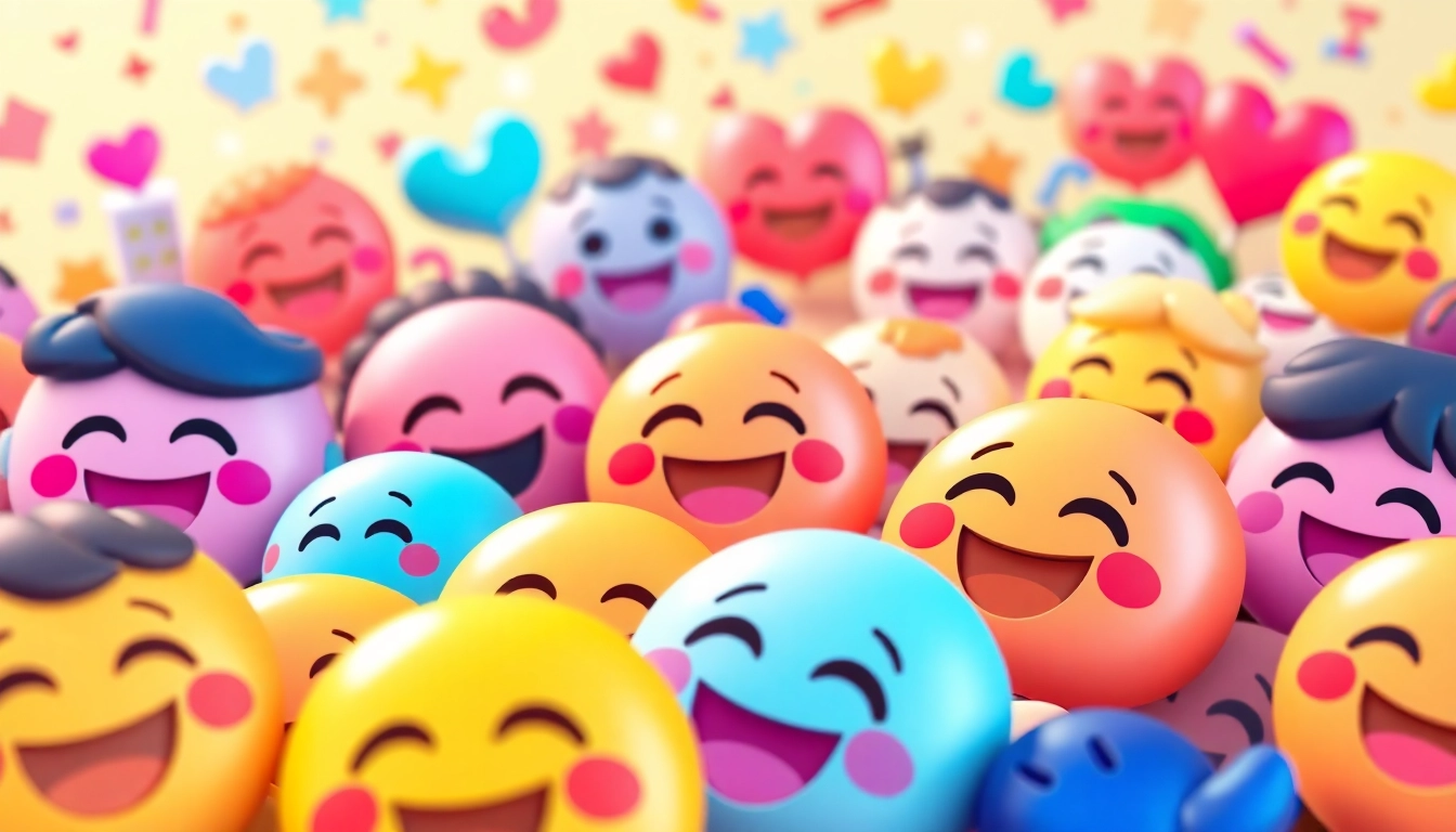 Showcasing vibrant tiktok emojis expressing creativity and fun in a lively illustration.