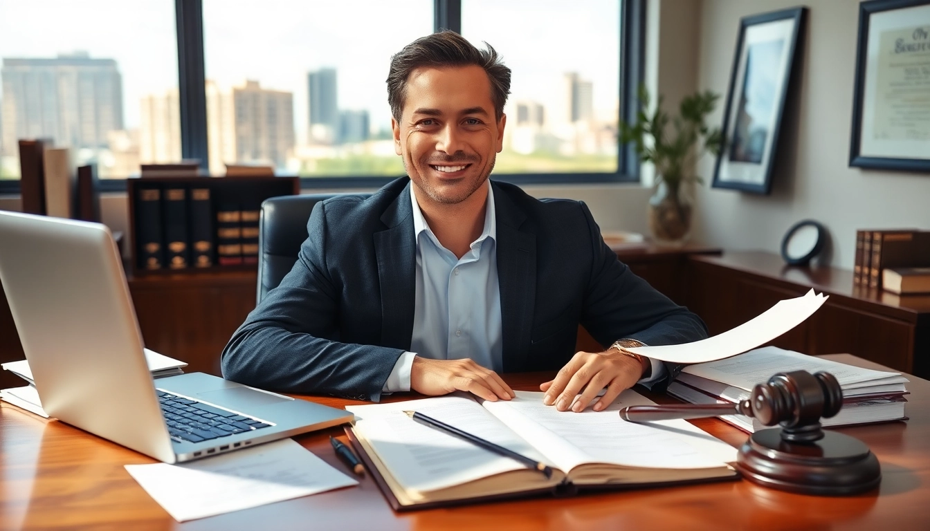 Engaging Orlando Personal Injury Lawyer in a professional office setting, ready to assist clients.