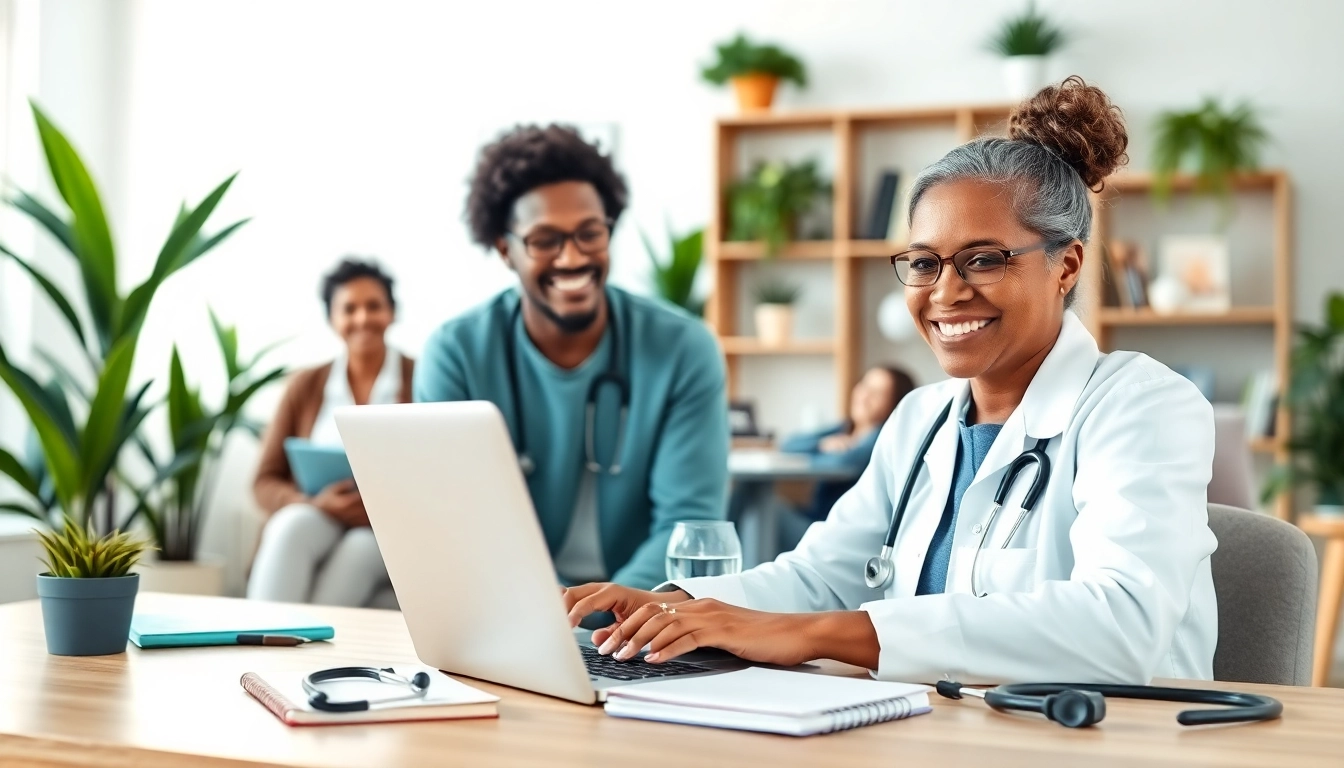Affordable online doctor consultation via video with a friendly patient and professional doctor illustration.