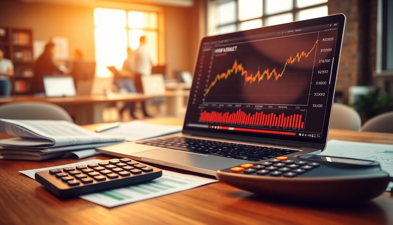 Analyze HWM stock price trends with financial tools and reports on a modern desk.