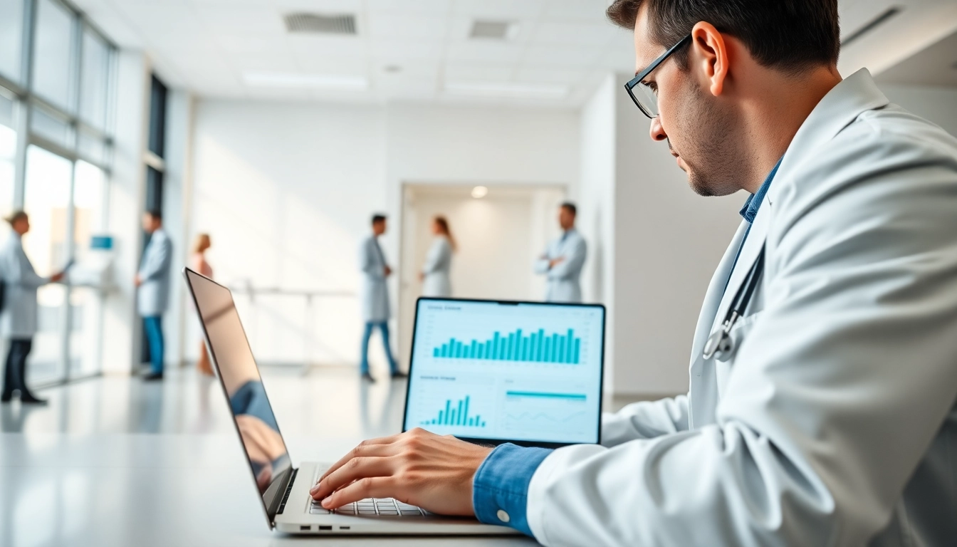 Optimizing seo für Ärzte durch digitale Marketingstrategien in einer modernen Klinik.