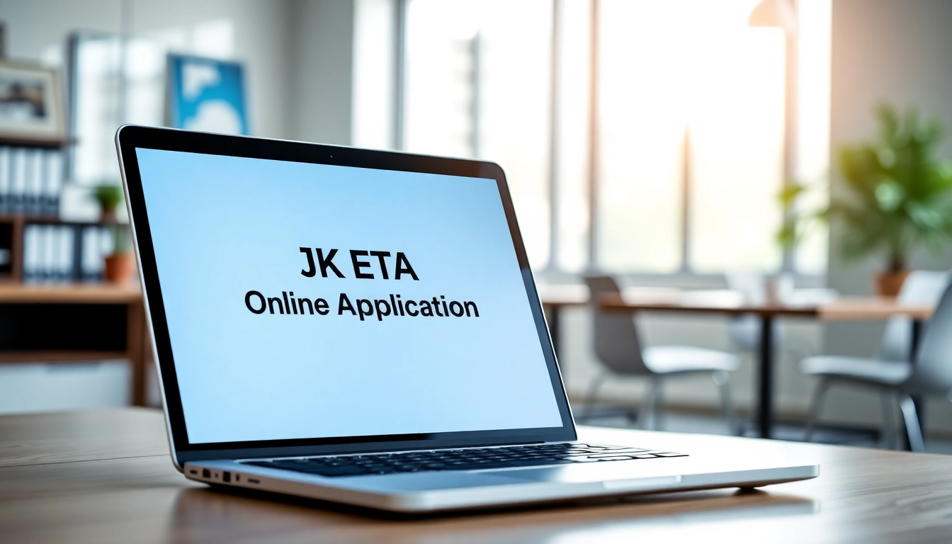 Engaging UK ETA online application interface on a laptop, illustrating an accessible travel process.