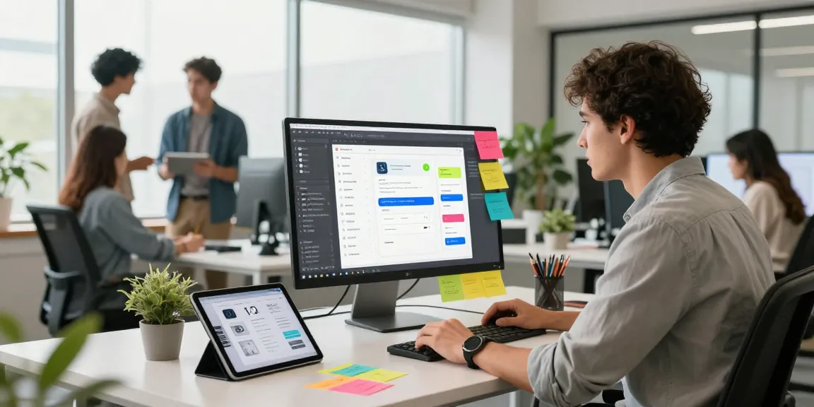 Crafting dez pila app interfaces in a modern design studio setting