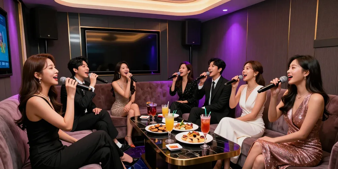 강남구구단에서의 프리미엄 가라오케 경험과 고급스러운 분위기를 보여주는 장면