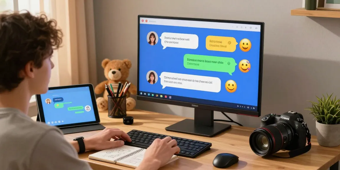 Engaging interaction with an nsfw chat bot in a cozy digital workspace, showcasing playful conversation