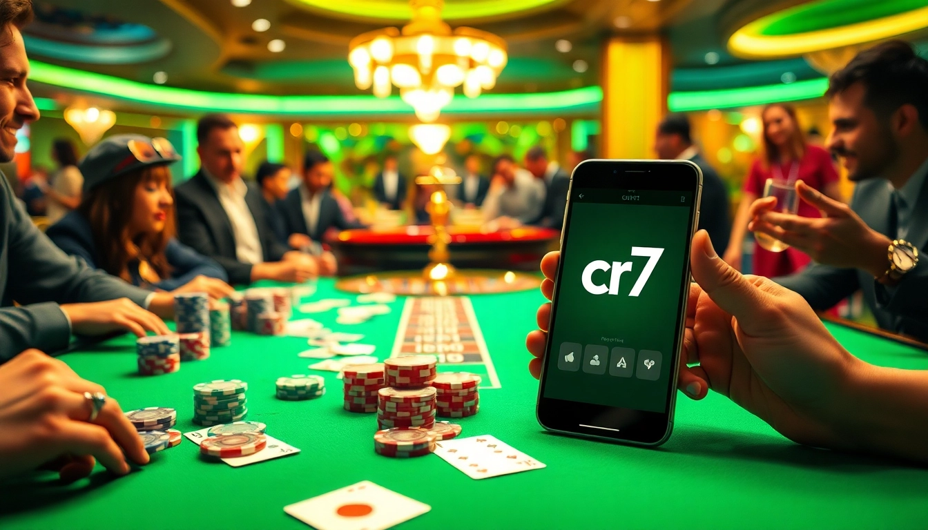 Experience the excitement of CR7 App while placing bets at a luxurious casino table.