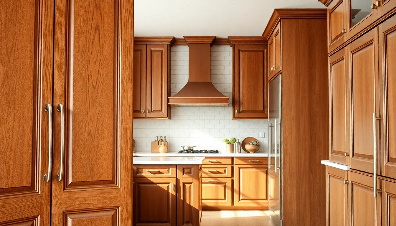 Cabinet Refacing Clearwater FL showcased in a beautifully transformed kitchen with rich wood finishes.