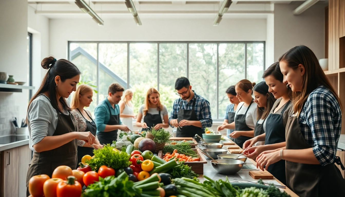 Join culinary enthusiasts at dishfacts.com for engaging cooking classes filled with fresh ingredients.