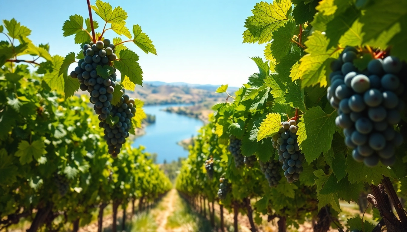 Experience the serene vineyard landscapes of Clarksburg CA with lush grapes and scenic river views.