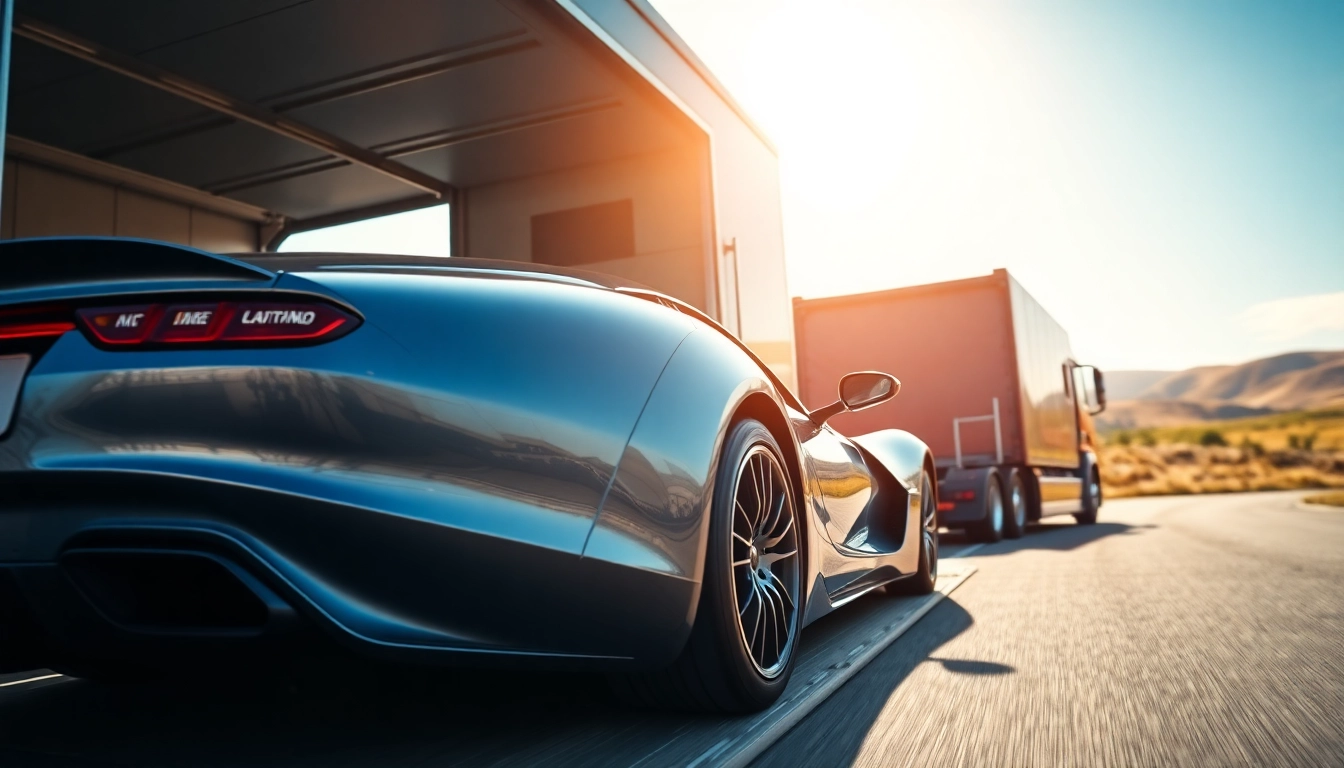 Safely transporting an exotic car showcasing top-quality Exotic car shipping services.