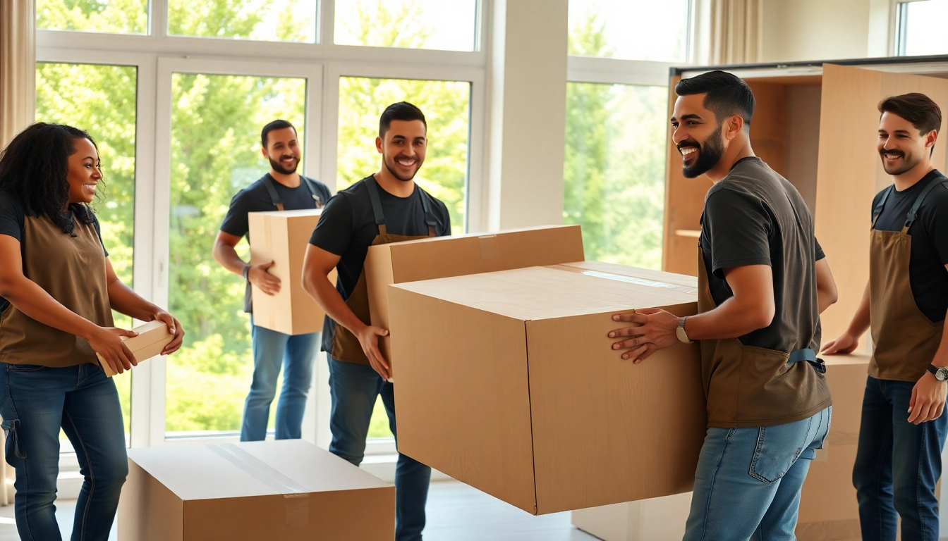 Calgary movers expertly packing furniture with teamwork and professionalism.