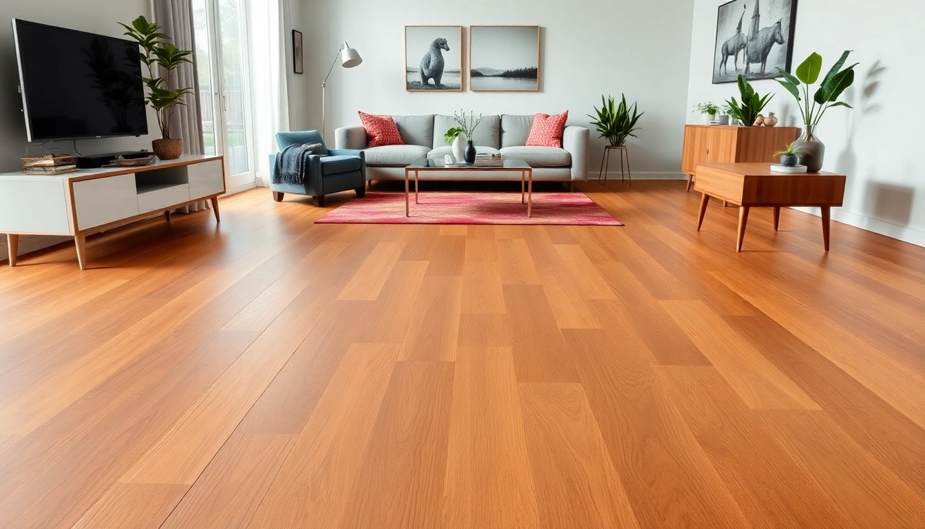 Showcasing chicago flooring in a modern living room, highlighting rich textures and natural light.